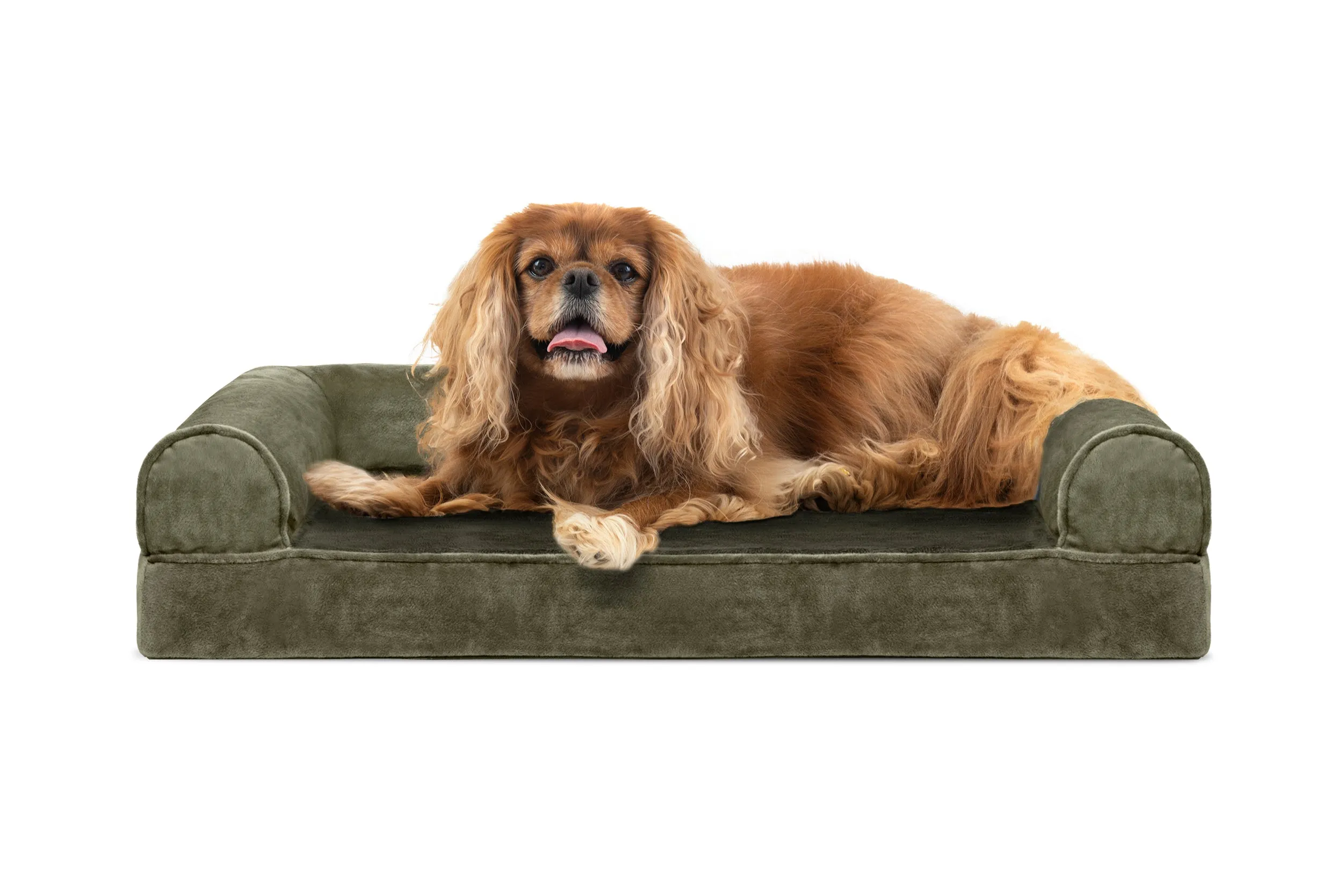 Sofa Dog Bed - Faux Fur & Velvet