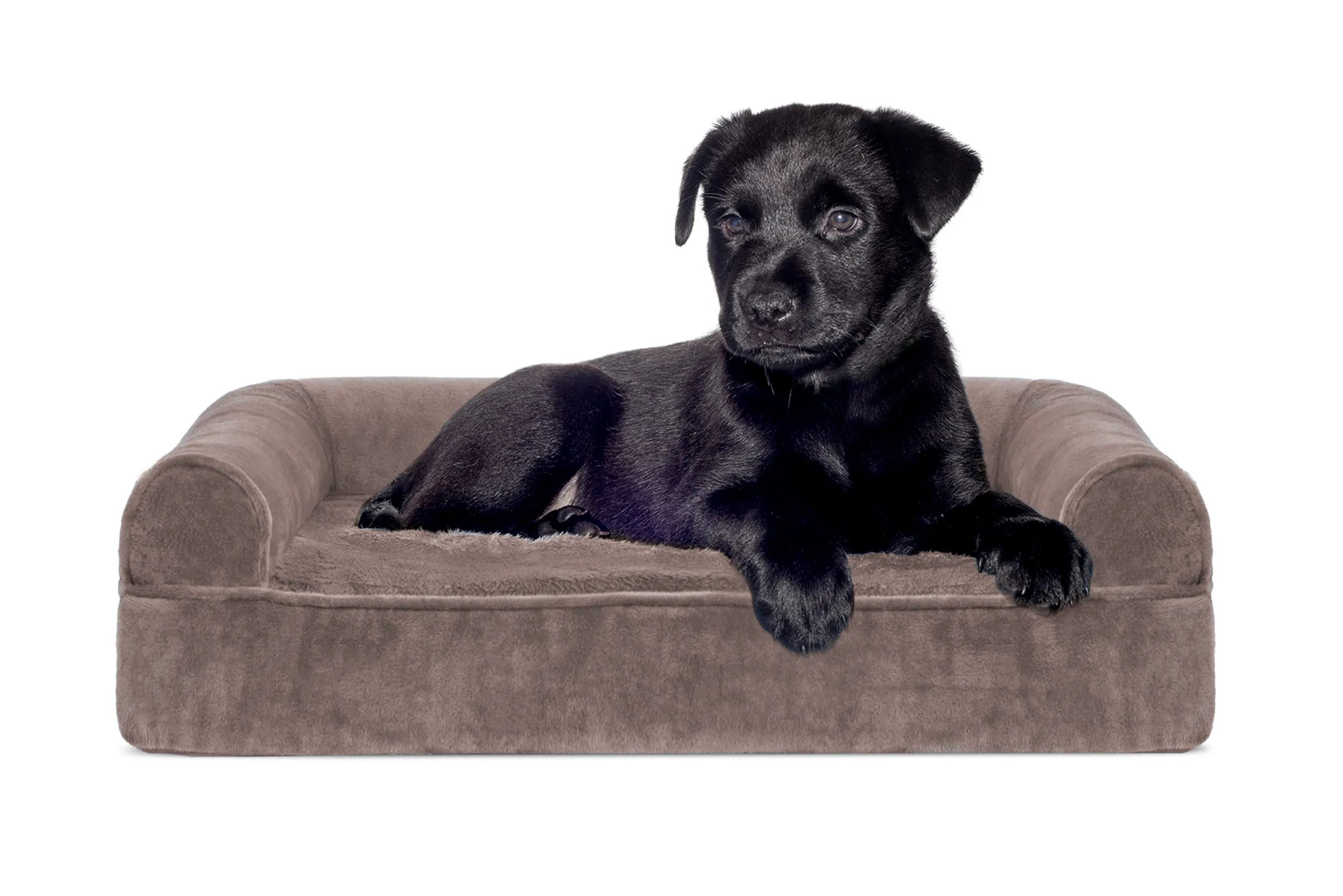 Sofa Dog Bed - Faux Fur & Velvet