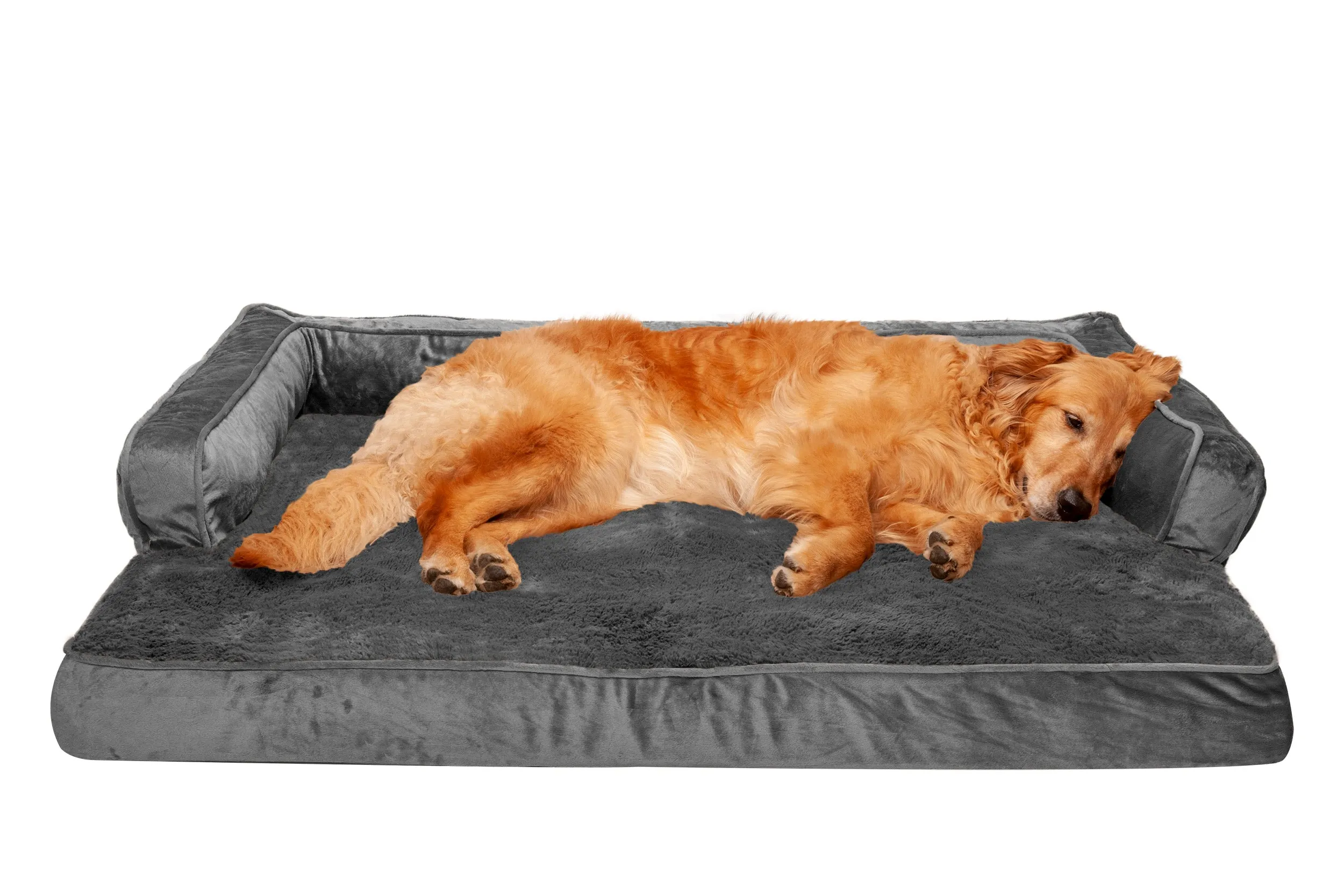 Sofa Dog Bed - Plush & Velvet Comfy Couch