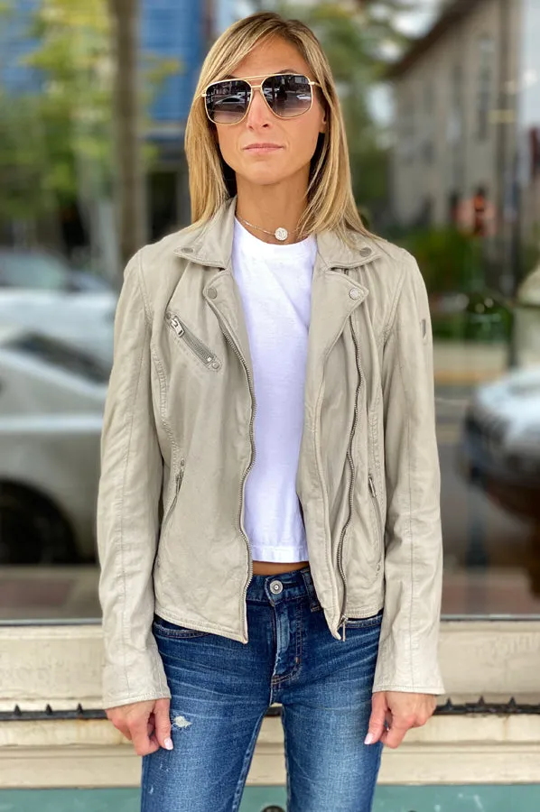 Sofia Leather Jacket - Off White