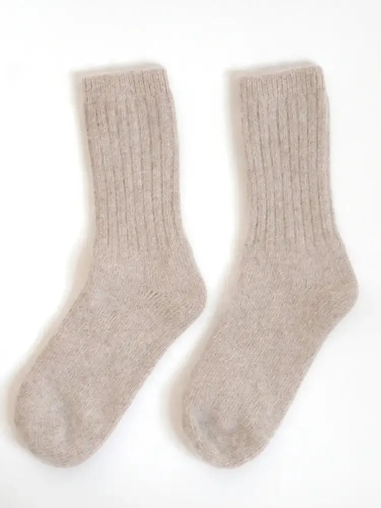 Soft Angora Wool Blend Socks - Multiple Colors