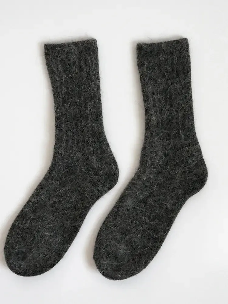 Soft Angora Wool Blend Socks - Multiple Colors