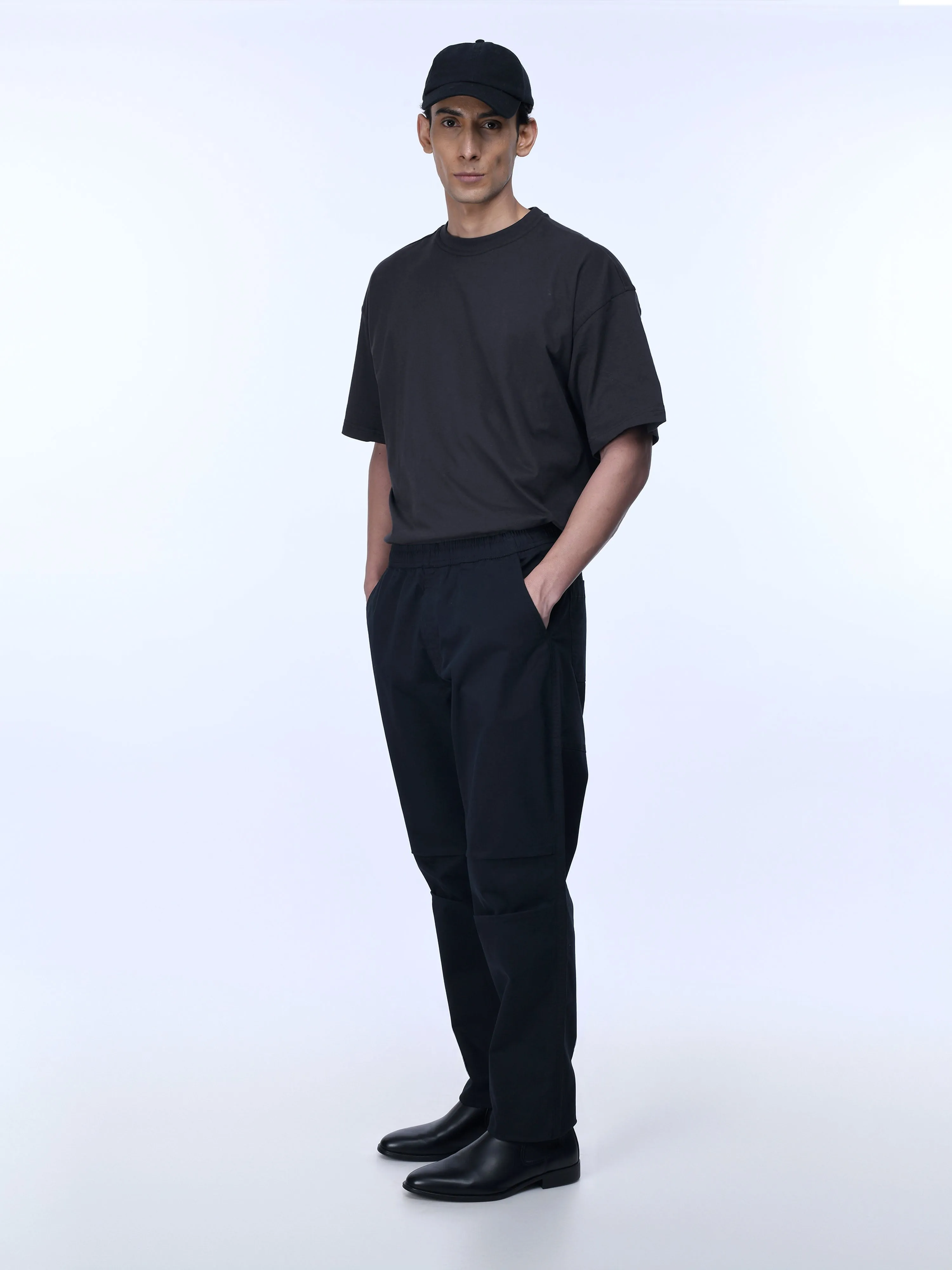 Soft Cotton Relaxed Black Flexiwaist Pants