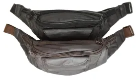 Soft Lamb Leather Fanny Pack Waist Bag with Phone Holder with Adjustable Waist Strap Unisex 048 (C)