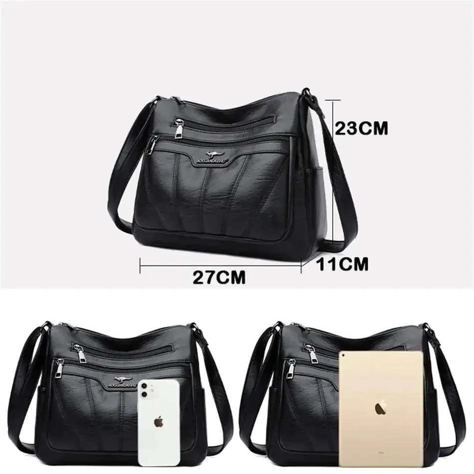 Soft Leather Women Bag Branded Designer Ladies Handbag Purses 2023 Luxury Female Shoulder Bag Large Capacity Crossbody Bags Sac