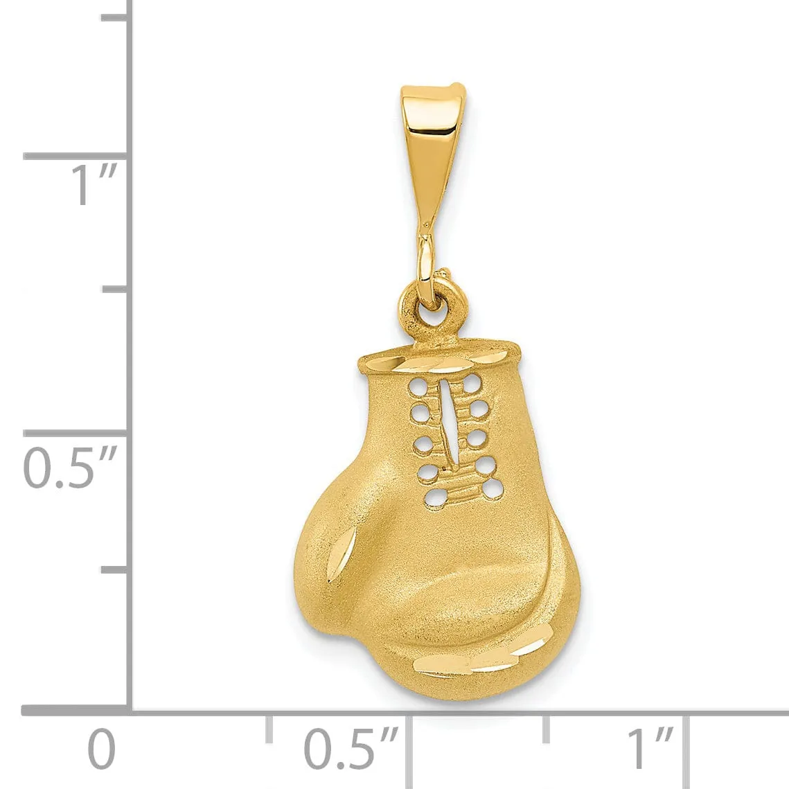 Solid 14k Yellow Gold Boxing Glove Pendant