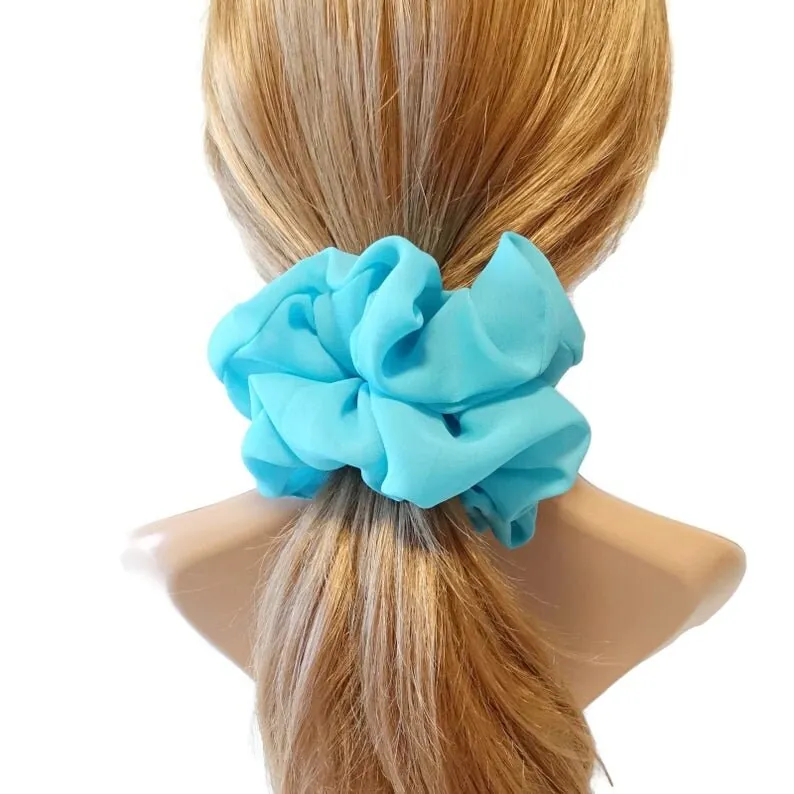 solid chiffon scrunchies women hair elastic accessories