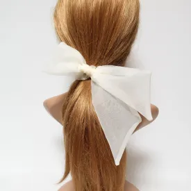 solid organdy mesh bow knot scrunchies woman hair accessory