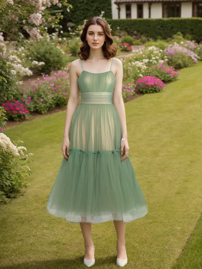 Spaghetti-straps ruched bodice layered skirt tea length tulle prom dress