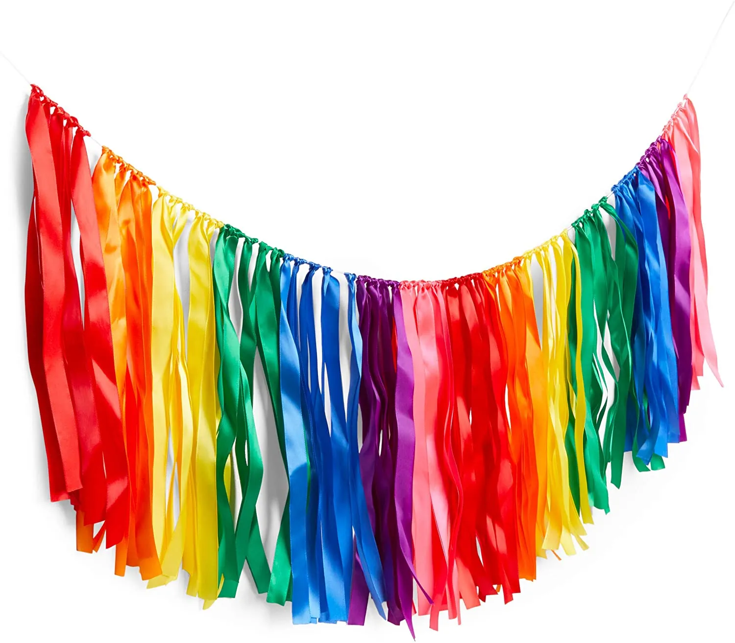 Sparkle and Bash Rainbow Colorful Tassels Garland Party Banner Decorations (14 x 118 Inches)