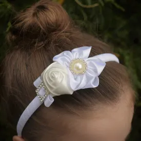 Special Occasion Headband - white flowers