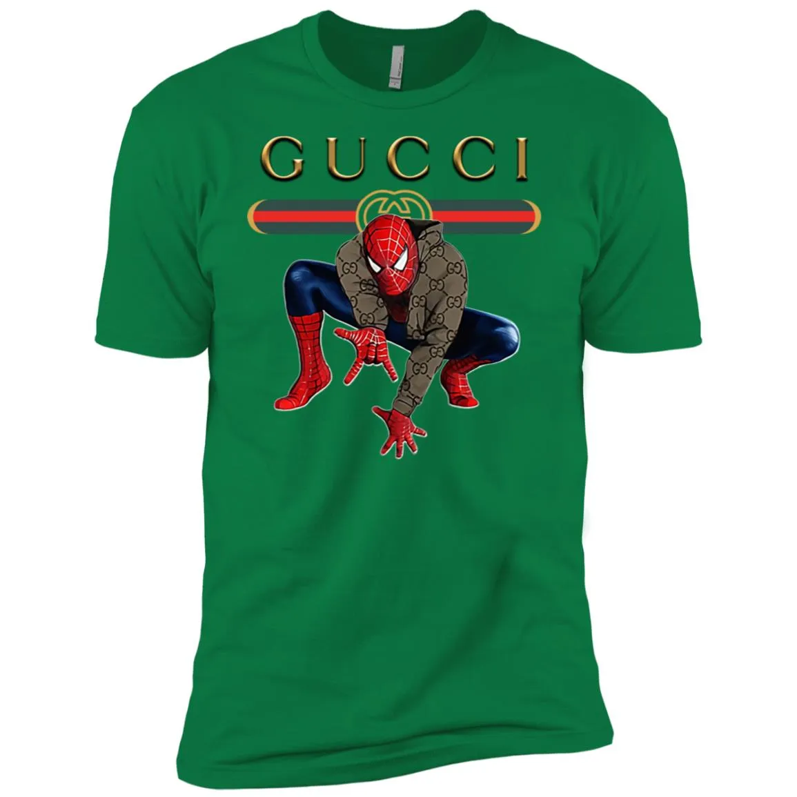 Spider Man Gucci Funny  Trend T- Shirt Men Short Sleeve T-Shirt