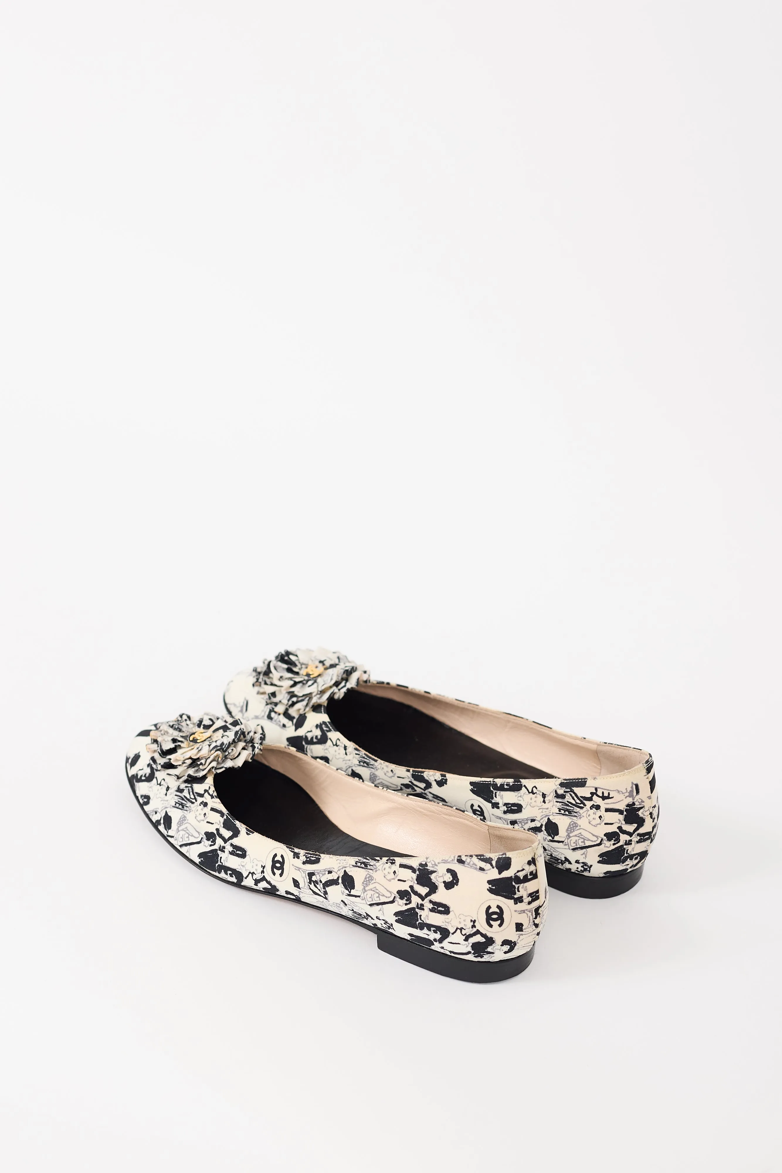 Spring 2003 White & Black Printed CC Ballet Flat