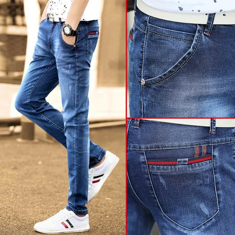 Spring Jeans Male Slim-fitting Ankle-tied