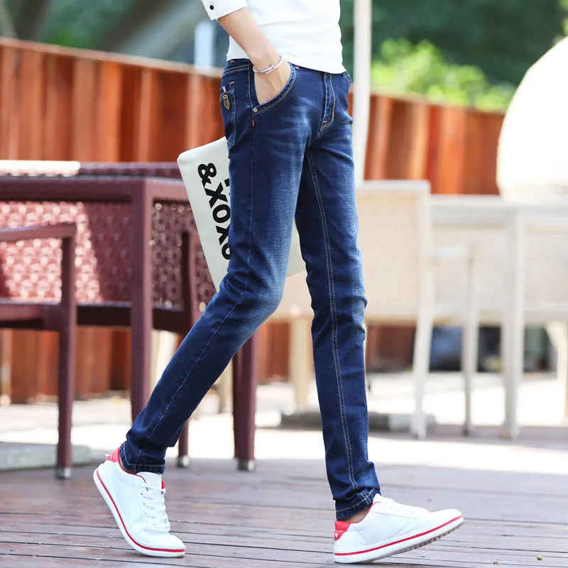 Spring Jeans Male Slim-fitting Ankle-tied