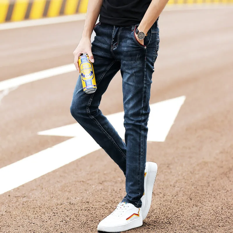 Spring Jeans Male Slim-fitting Ankle-tied