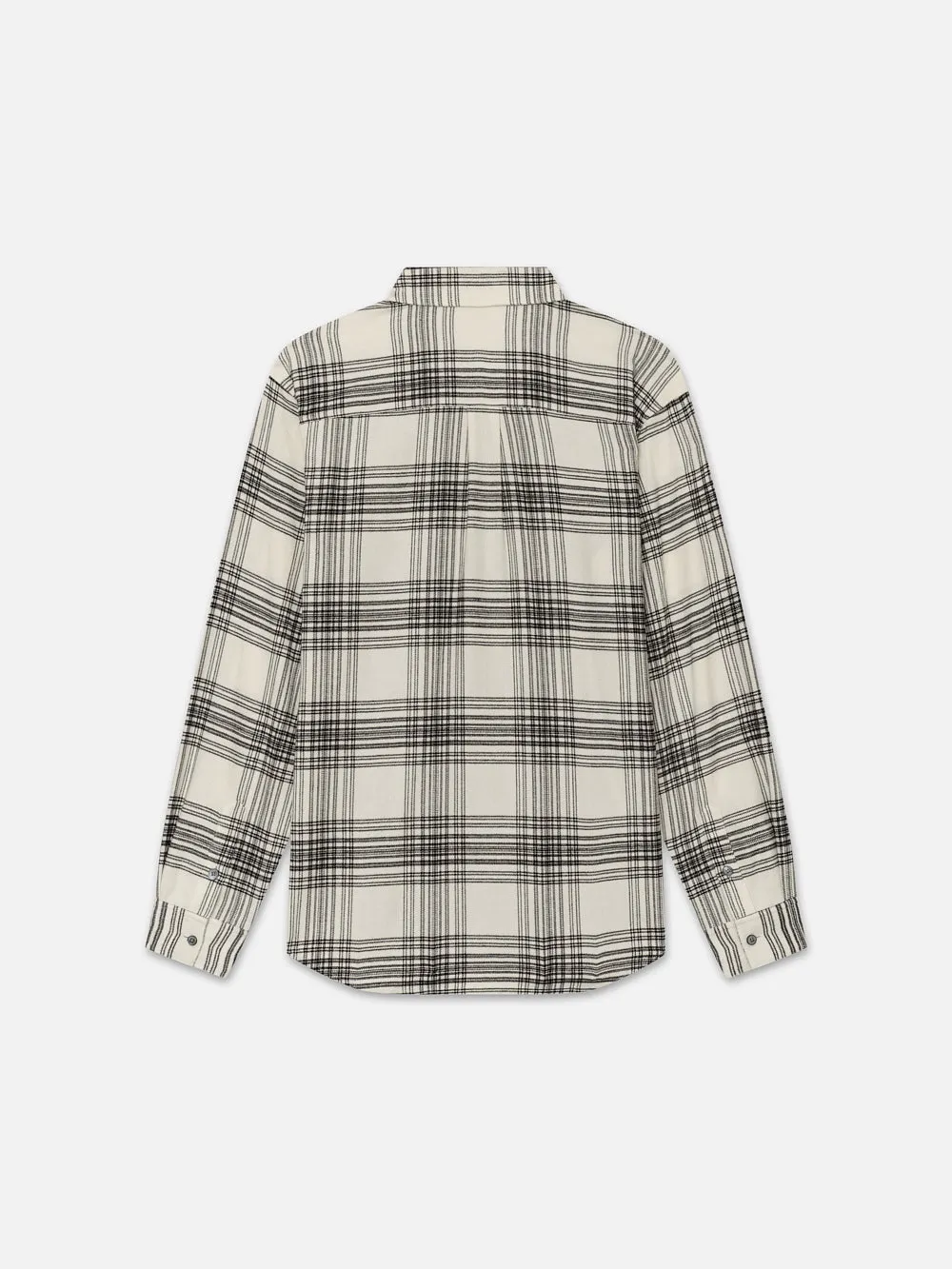 Spring Plaid Shirt -- White Canvas/Black Plaid