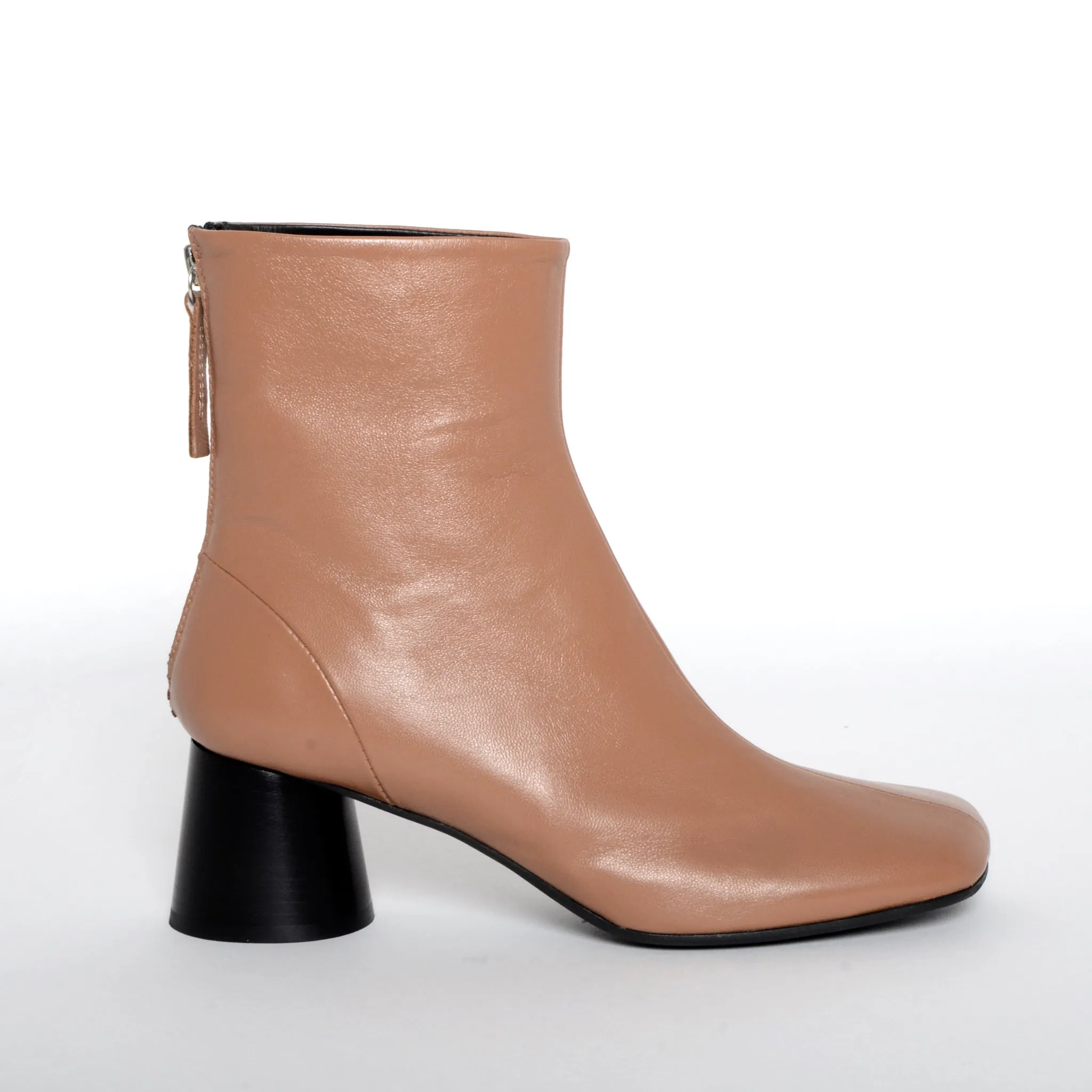 Square Toe Ankle Boots on Pillar Heel