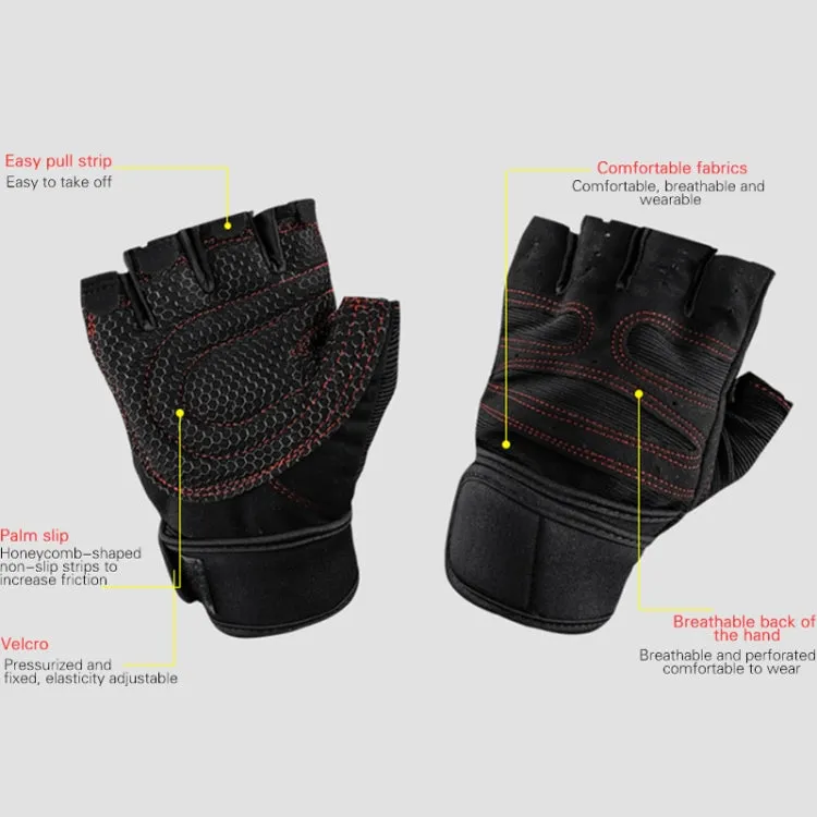 ST-2120 Gym Exercise Equipment Anti-Slip Gloves, Size: L(Black)