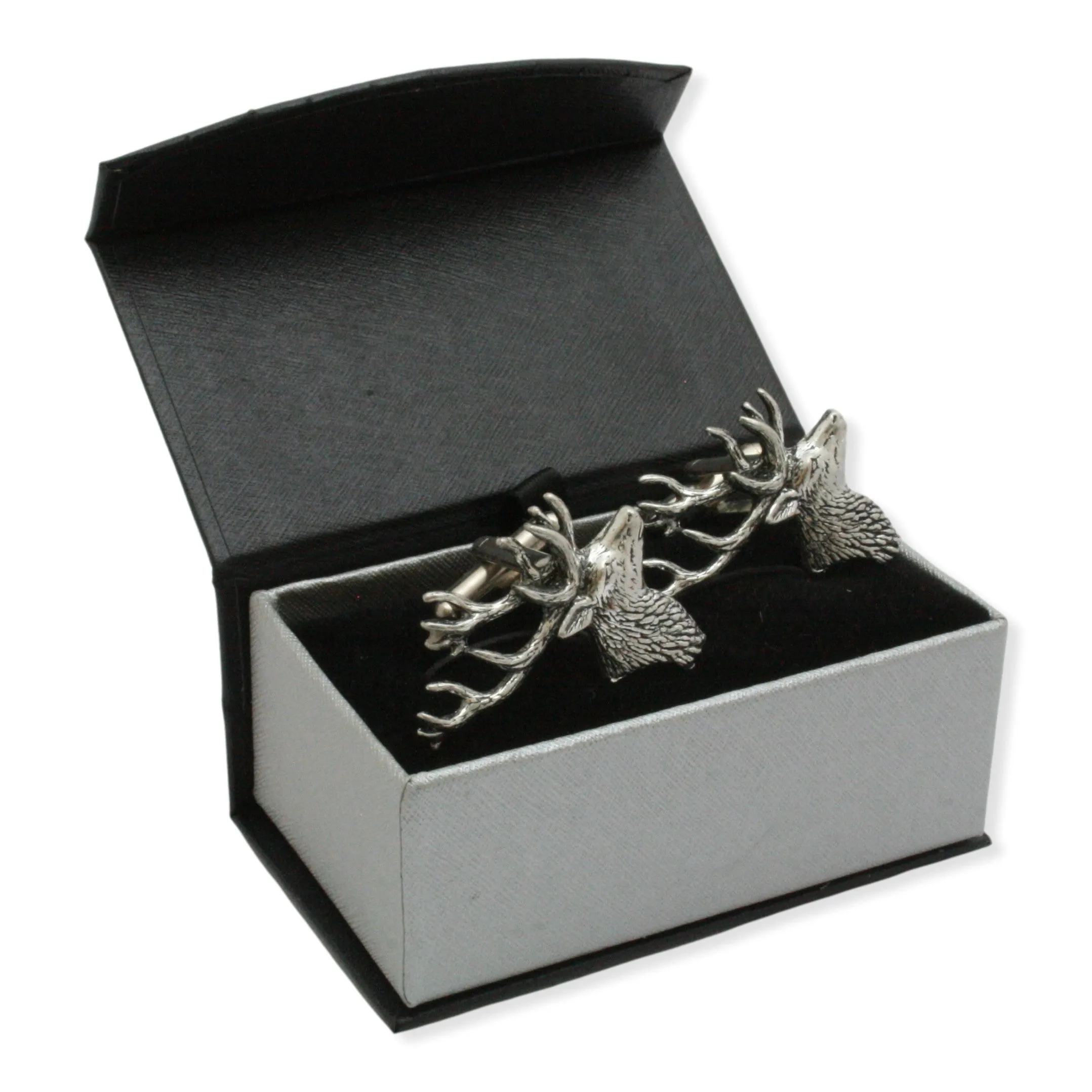 Stag Head Pewter Cufflinks Hunting