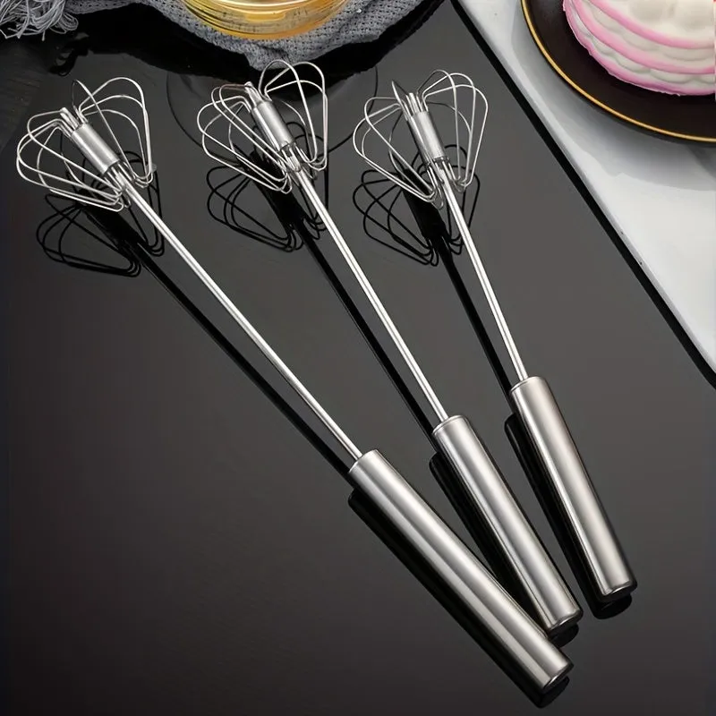 Stainless Steel Hand Push Egg Whisk Kitchen Essential