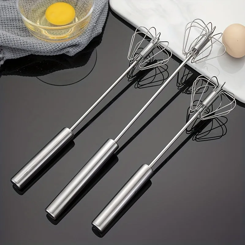 Stainless Steel Hand Push Egg Whisk Kitchen Essential