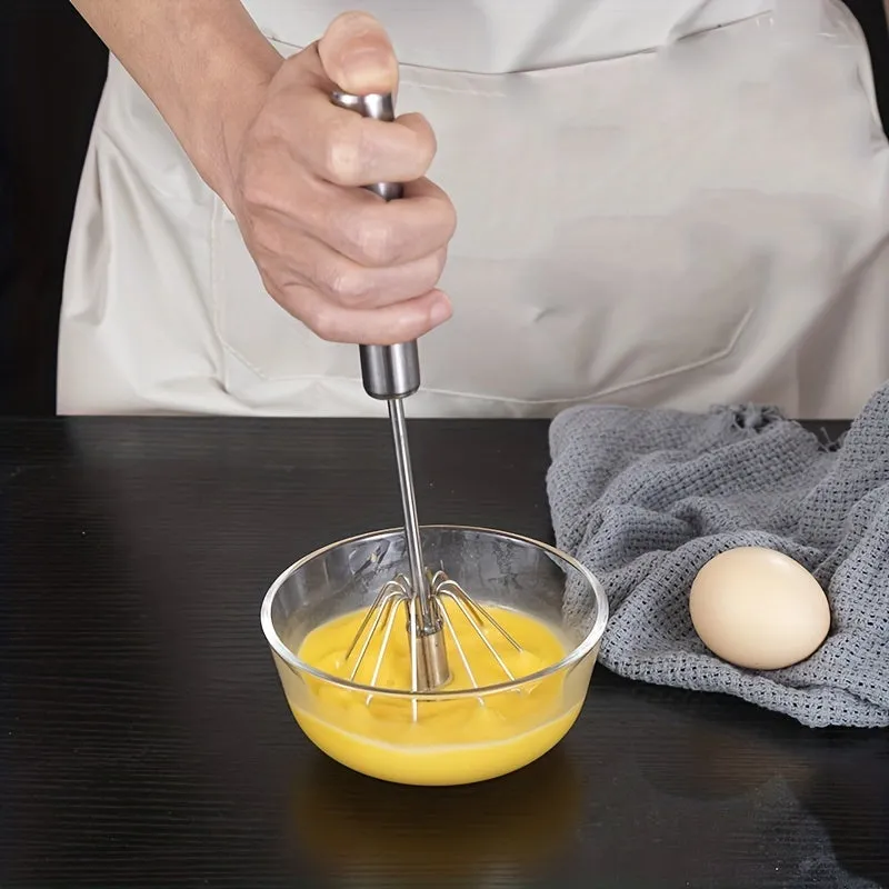 Stainless Steel Hand Push Egg Whisk Kitchen Essential