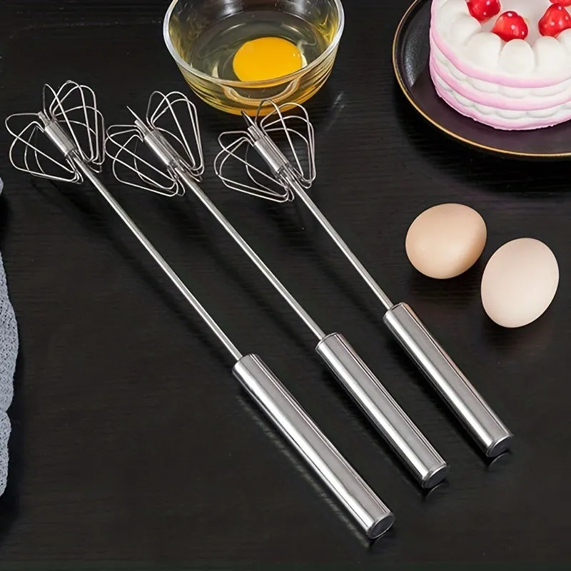 Stainless Steel Hand Push Egg Whisk Kitchen Essential