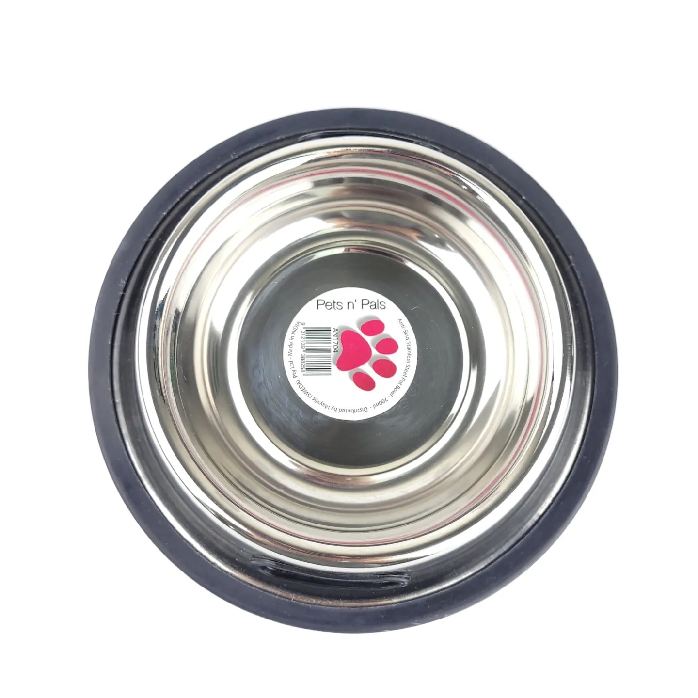 Stainless Steel Pet Bowl Black Anti-Skid-700ml