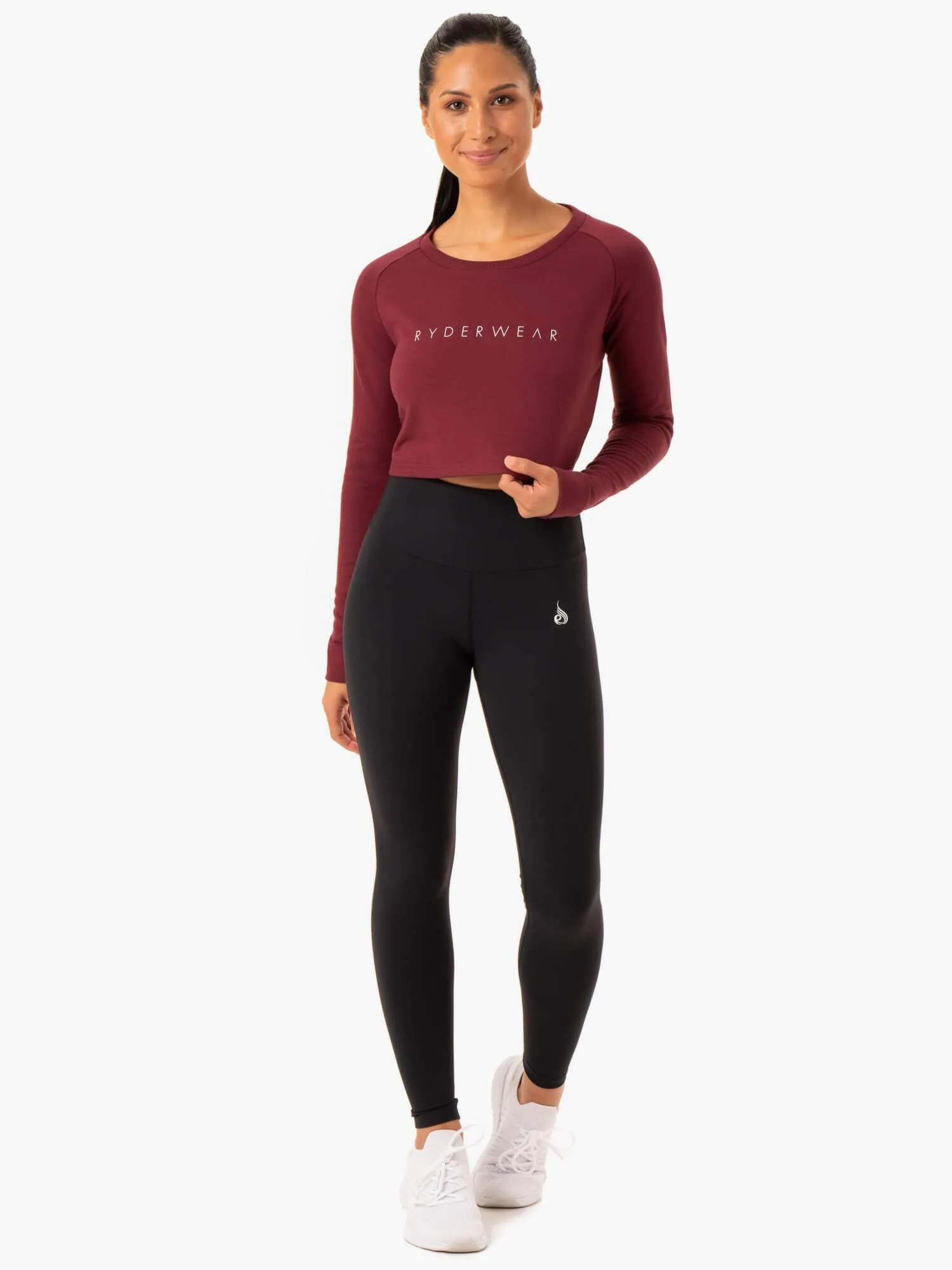 Staples Cropped Sweater - Burgundy