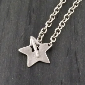 'Star in Front' Necklace - Silver