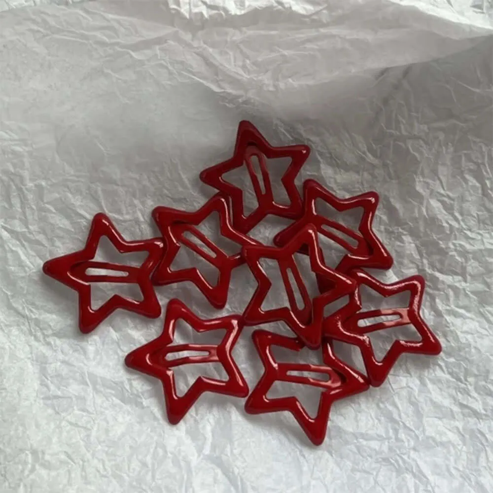 Star Shape Red Hair Clips