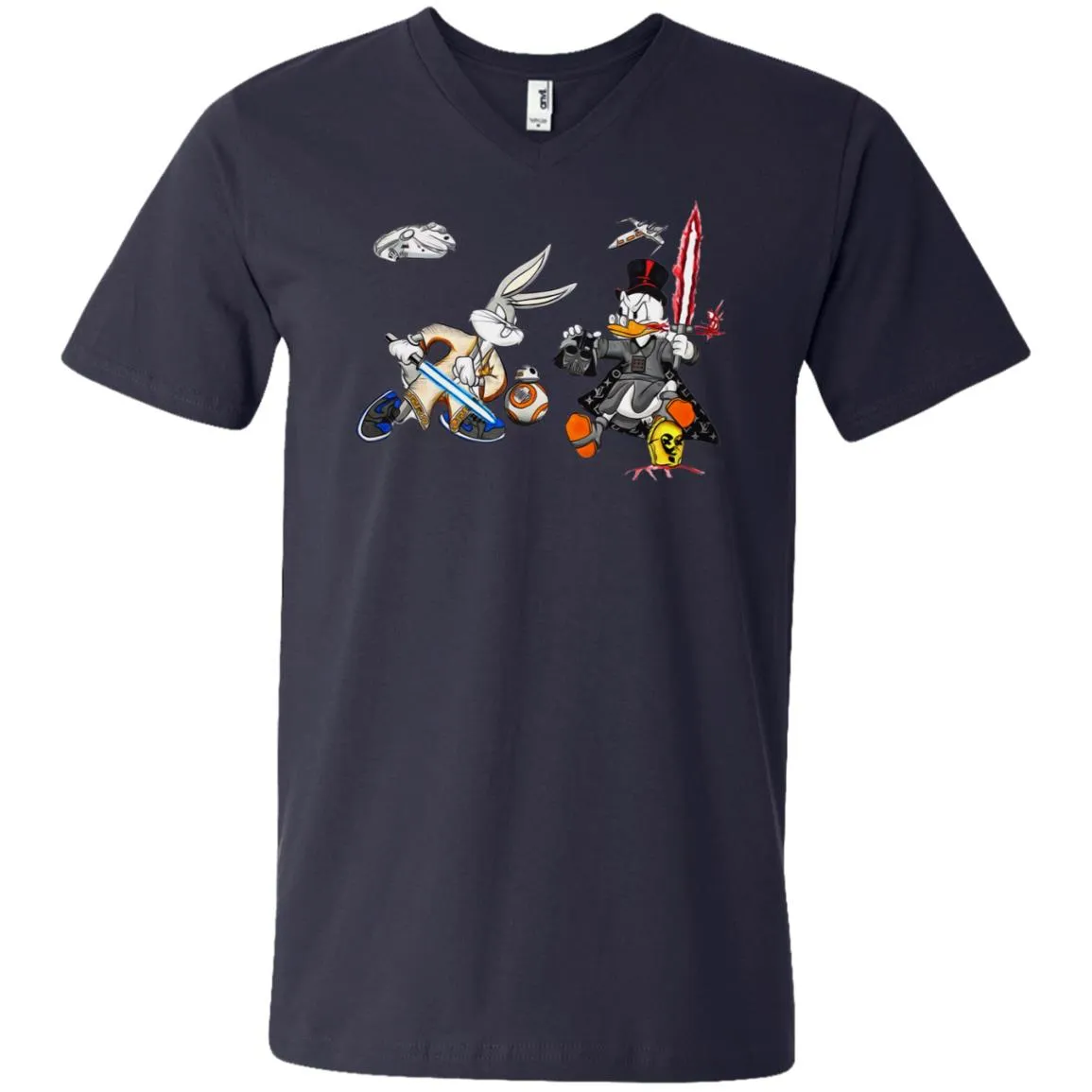 Star Wars T-shirts Rabbit Vs Duck Donald Funny Men V-Neck T-Shirt