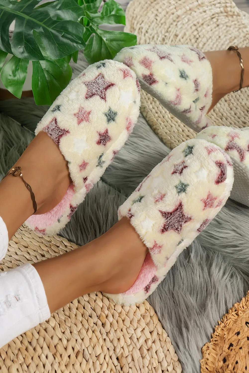 Stars Plush Home Slippers