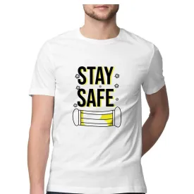 Stay Safe Round Neck T-shirt for Men