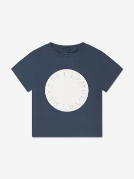 Stella McCartney Boys Logo Print T-Shirt in Blue