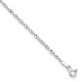 Sterling Silver 9 in Singapore Plus 1in ext. Chain Anklet