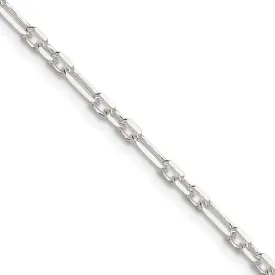 Sterling Silver D/C 3mm 3 Short Plus 1 Long Cable Link Chain Necklace