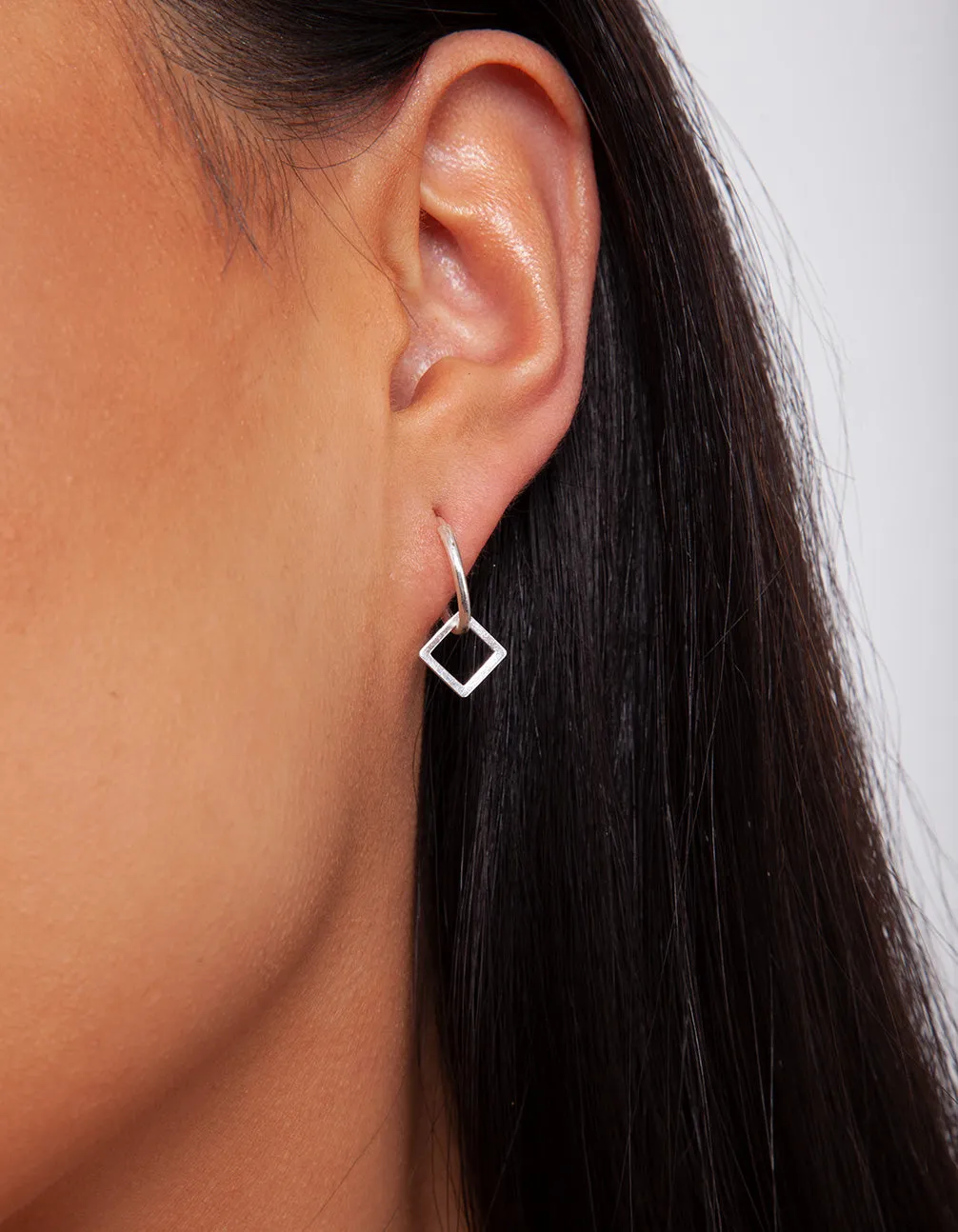 Sterling Silver Geometric Hoop Earrings