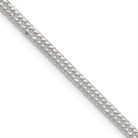 Sterling Silver Polished Double Diamond-cut Curb Chain Necklace