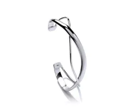 Sterling Silver Pretty Ribbon Cuff Bangle