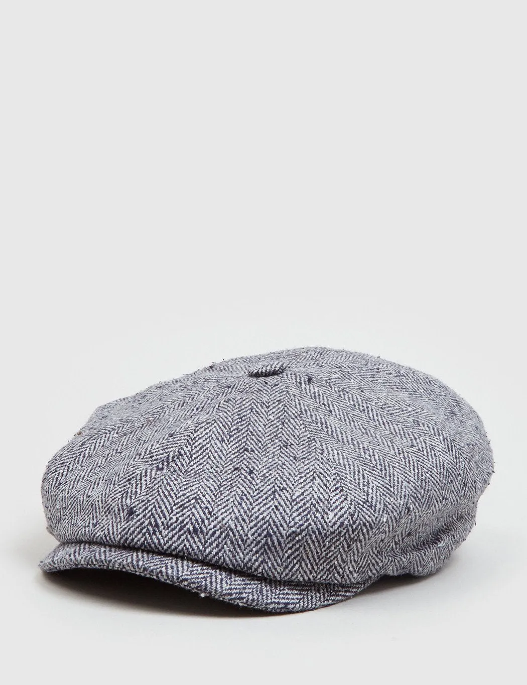 Stetson Hatteras Herringbone Newsboy Cap (Silk) - Black/Grey