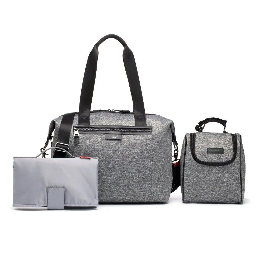 Stevie Luxe Nappy Bag (Grey Scuba)   Stroller Organiser Bundle