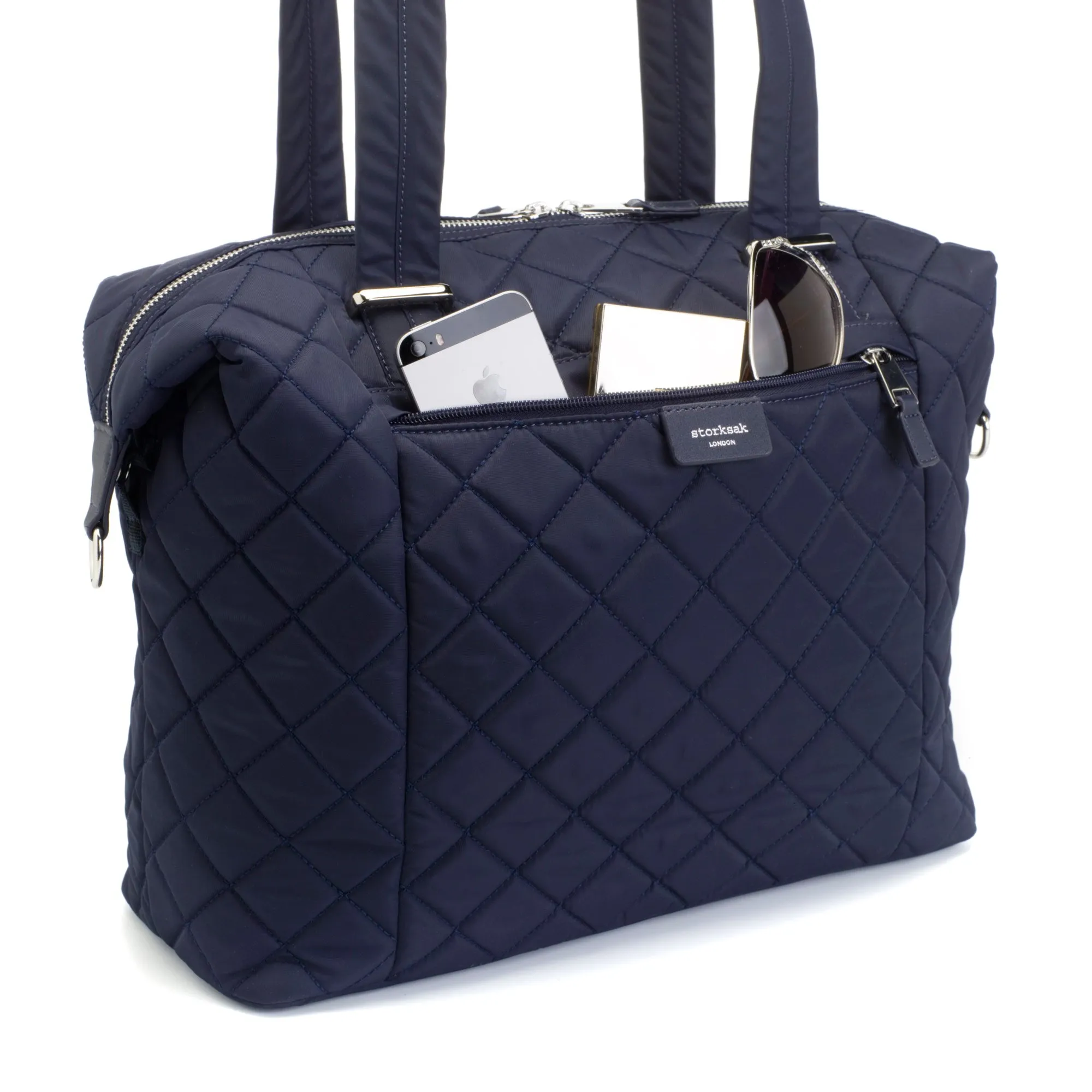 Stevie Quilt Nappy Bag - Navy