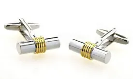 Stockton Silver & Gold Rhodium Plated Cufflinks