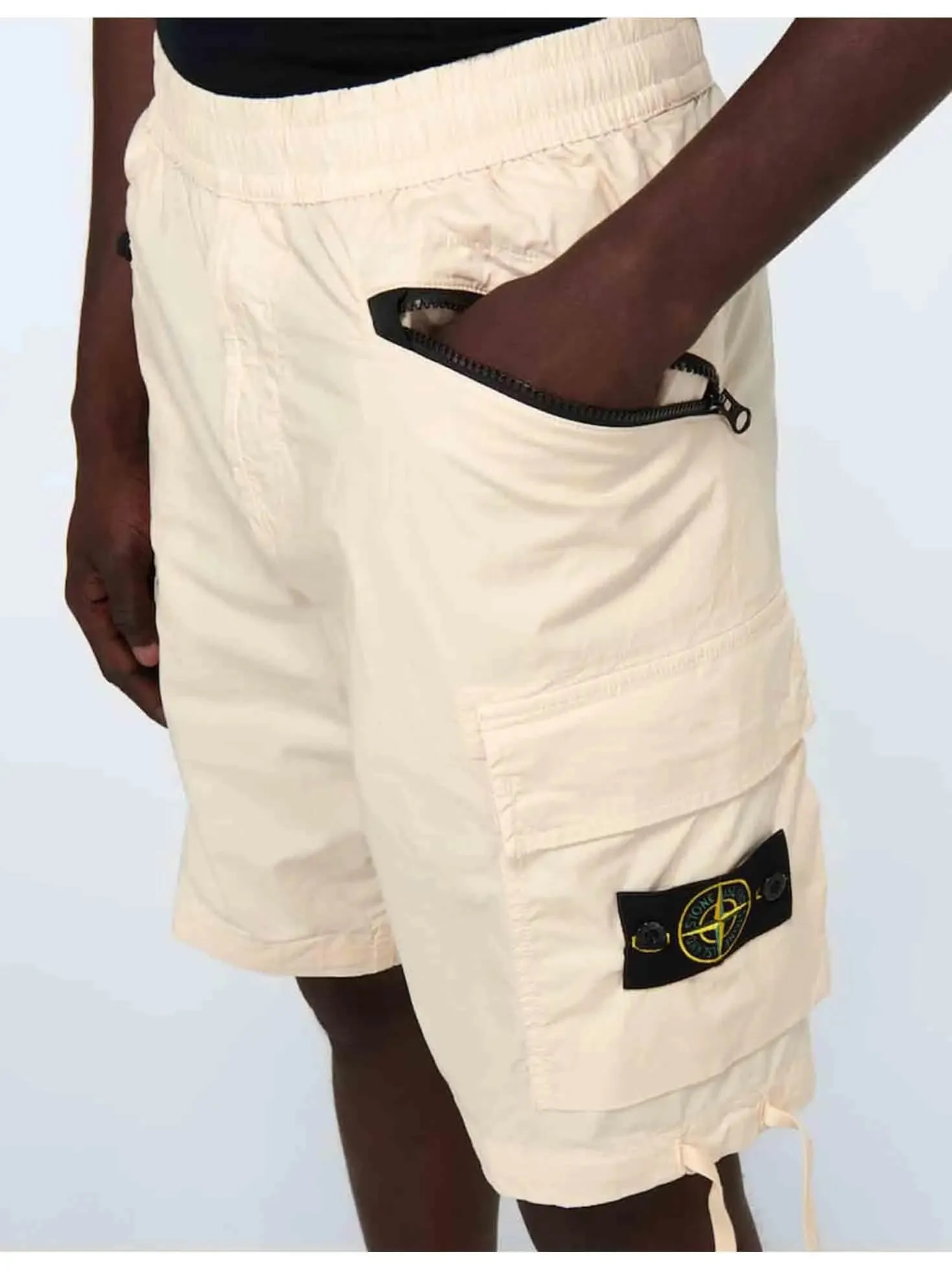 Stone Island Bermuda Cargo Shorts Ivory