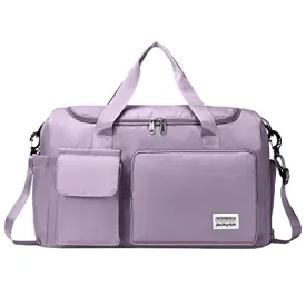 Storite Nylon 44 cms Imported Travel Duffle Bag Sports Gym Shoulder Bag for Women with Wet Pocket & Shoe Compartment Weekender Overnight Travel Luggage Bag (Purple, 44 x 18 x 29 cm)