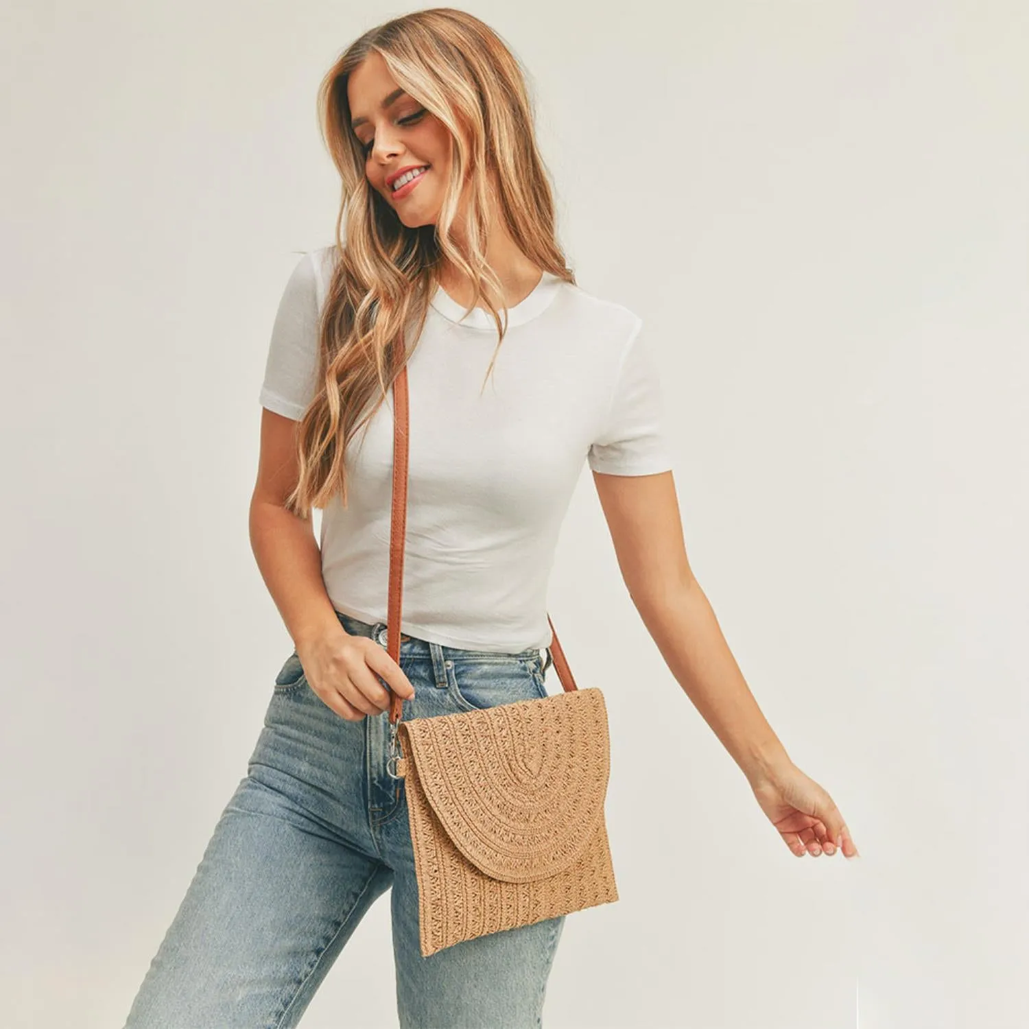 Straw Envelope Crossbody & Clutch