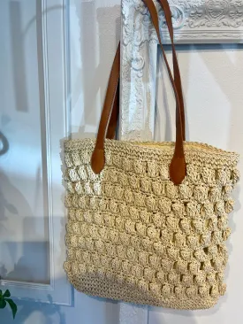 Straw Knit Tote Bag