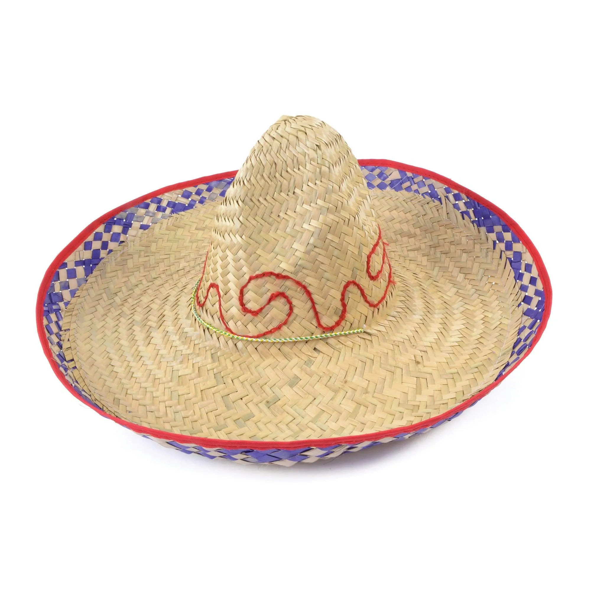 Straw Sombrero with Embroidery Design - Vibrant Mexican Style